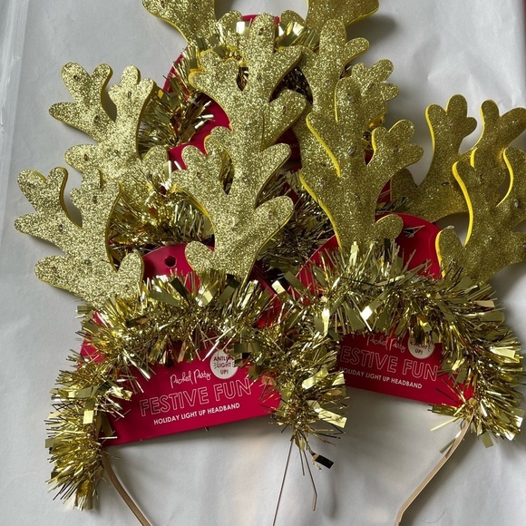Festive Fun Gold Holiday Light-Up Headband by T Party Fashion - Picture 7 of 8